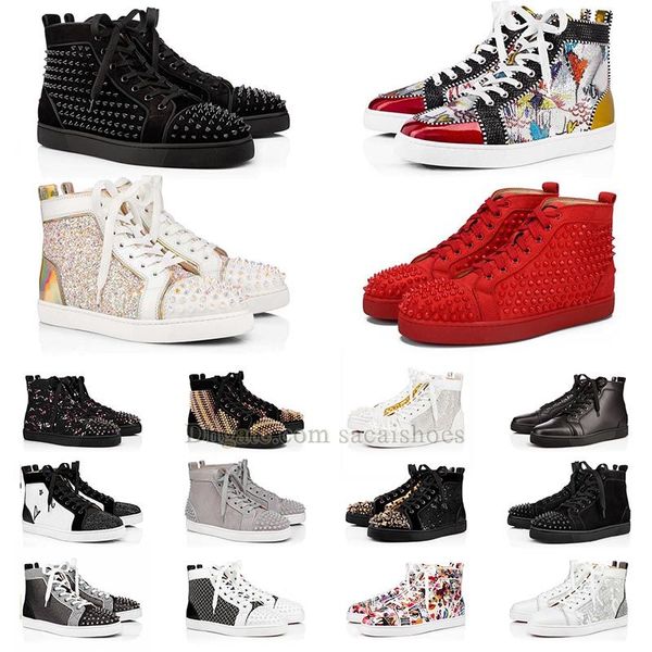 2023 famous mens womens red shoes platform bottoms sneakers leather rivets loafers men women bottomes fashion high cut vintage spikes falt t, Black
2023 famous mens womens red shoes platform bottoms sneakers leather rivets loafers men women bottomes fashion high cut vintage spikes falt t, Black