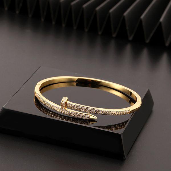 designer personality inset zircon bangles nail bracelet light luxury niche ins wind senior design opening women's bracelet, Black
designer personality inset zircon bangles nail bracelet light luxury niche ins wind senior design opening women's bracelet, Black