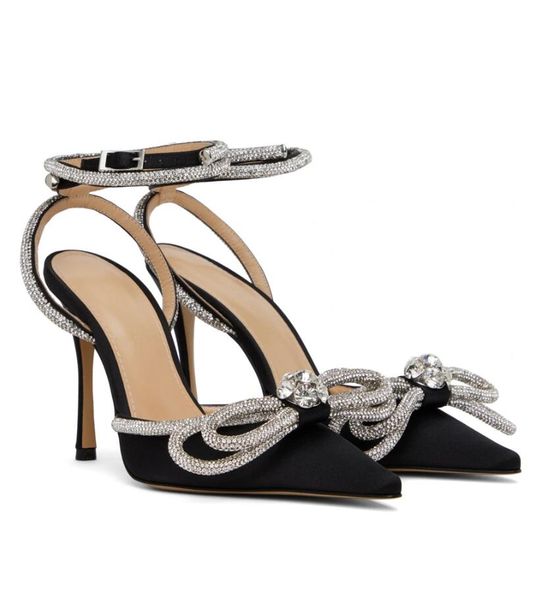 summer luxury mach & sandals shoes women high heels double bow satin crystal-embellished silk-satin point toe pump, Black
summer luxury mach & sandals shoes women high heels double bow satin crystal-embellished silk-satin point toe pump, Black