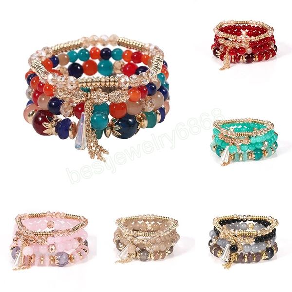 4pcs/set boho colorful beads bracelet set for women fashion tassel charm glass beaded chain wristband female jewelry gift, Golden;silver
4pcs/set boho colorful beads bracelet set for women fashion tassel charm glass beaded chain wristband female jewelry gift, Golden;silver