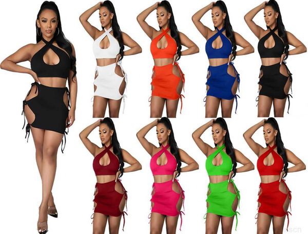 designers clothes 2023 women's new solid color scarf hollowed out vest lace up skirt women's suit wear, White
designers clothes 2023 women's new solid color scarf hollowed out vest lace up skirt women's suit wear, White