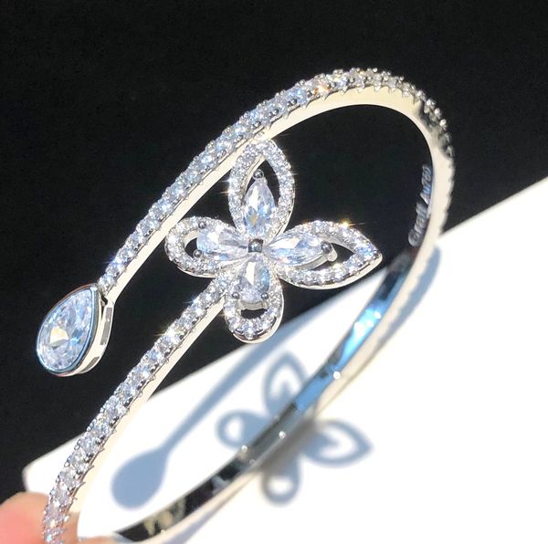 luxury bangle bracelets s925 sterling silver four leaf clover bling bling crystal charm open bangle women wedding jewelry brides engagement, Black
luxury bangle bracelets s925 sterling silver four leaf clover bling bling crystal charm open bangle women wedding jewelry brides engagement, Black