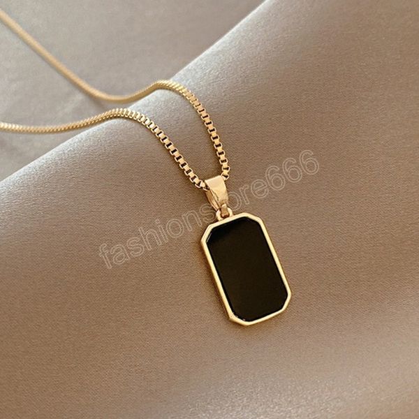 stainless steel minimalist square pendant korean black women's gold color vintage necklace exquisite long jewelry gift, Silver
stainless steel minimalist square pendant korean black women's gold color vintage necklace exquisite long jewelry gift, Silver