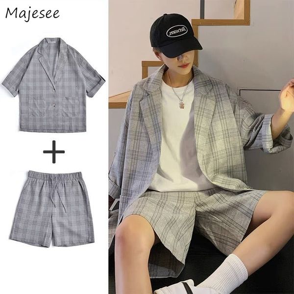 men's tracksuits sets men three quarter sleeves blazers plaid korean trendy students handsome ins shorts summer loose fashion allmatch, Gray
men's tracksuits sets men three quarter sleeves blazers plaid korean trendy students handsome ins shorts summer loose fashion allmatch, Gray