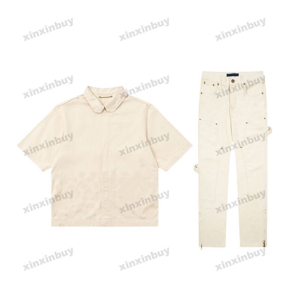 xinxinbuy men designer tee t shirt 23ss paris emboss letter denim shirt milan short sleeve cotton women black white blue apricot s-3xl, Black;brown
xinxinbuy men designer tee t shirt 23ss paris emboss letter denim shirt milan short sleeve cotton women black white blue apricot s-3xl, Black;brown