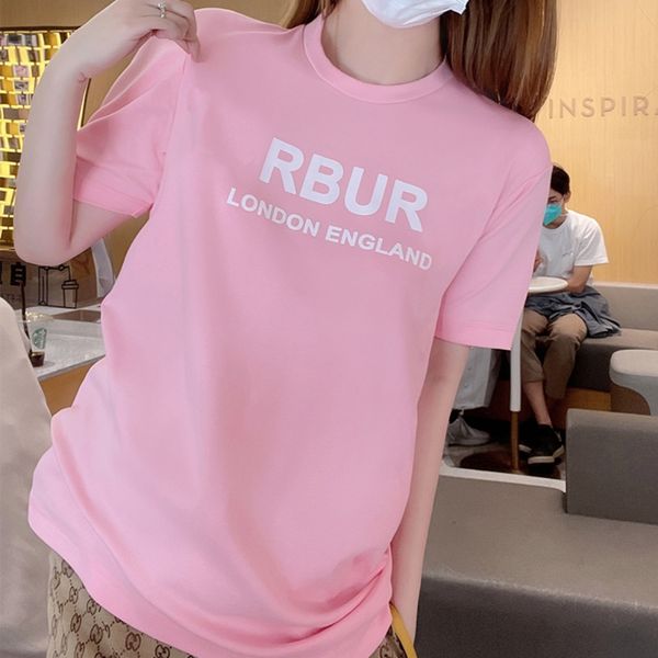 women's t-shirt designer mid-length letter print loose casual short-sleeved pink cotton t-shirt female, White
women's t-shirt designer mid-length letter print loose casual short-sleeved pink cotton t-shirt female, White