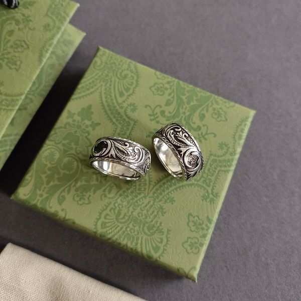fashion tiger head carved vine pattern band rings wide ring domineering personality tide with box, Silver
fashion tiger head carved vine pattern band rings wide ring domineering personality tide with box, Silver