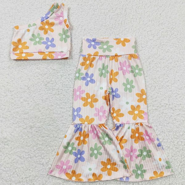 wholesale baby girls clothes set ribbed floral one shoulder bell bottoms outfits boutique kids clothing girls outfit fashion children suit, White
wholesale baby girls clothes set ribbed floral one shoulder bell bottoms outfits boutique kids clothing girls outfit fashion children suit, White