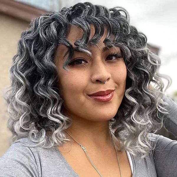 gray human hair wigs with bang fringe salt and pepper silver grey wig crochet braids 14inch 150%density none lace machine made wigs softly, Black;brown
gray human hair wigs with bang fringe salt and pepper silver grey wig crochet braids 14inch 150%density none lace machine made wigs softly, Black;brown