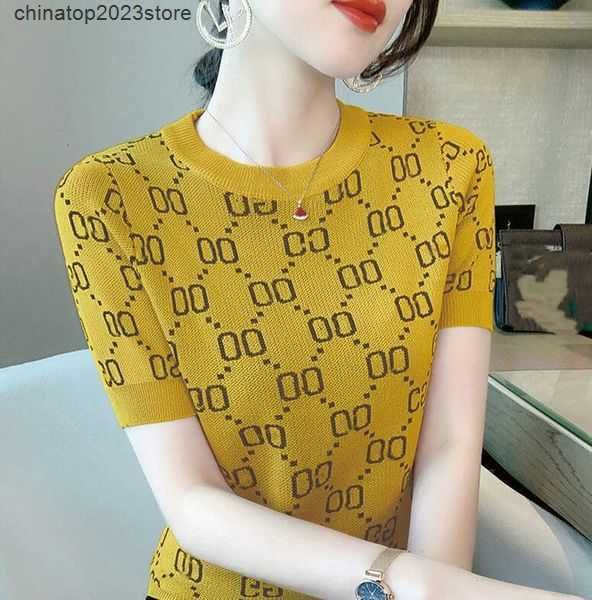 women's knits & tees sweaters 2023ggs spring t-shirt short sleeve knitwear women casual designer 2u065, White
women's knits & tees sweaters 2023ggs spring t-shirt short sleeve knitwear women casual designer 2u065, White