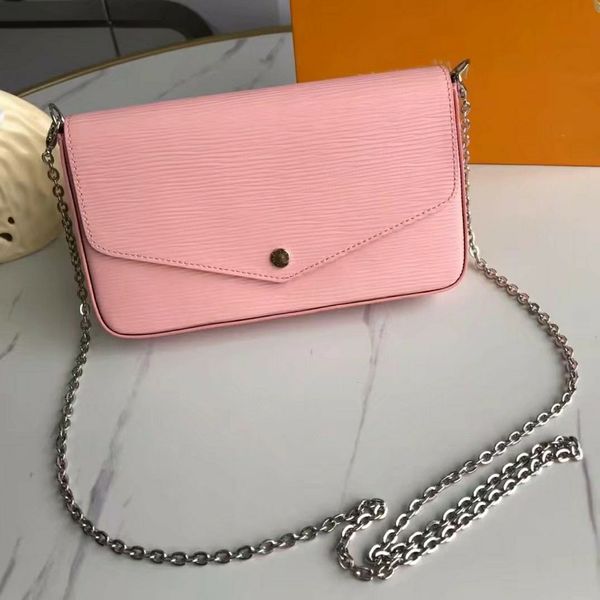 new genuine leather women's fashion bags satchel solid color water ripple pink three piece set with detachable flap chain original satc
new genuine leather women's fashion bags satchel solid color water ripple pink three piece set with detachable flap chain original satc