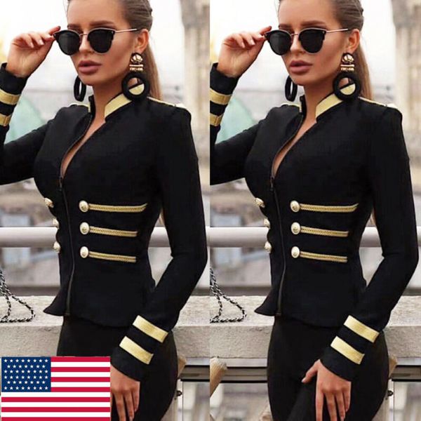 women's jacket ladies fashion winter stand neck padded slim check zipper up biker coat military 230406, Black;brown
women's jacket ladies fashion winter stand neck padded slim check zipper up biker coat military 230406, Black;brown