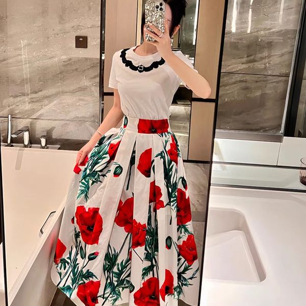 d2023g women spring summer dress new fashion logo short skirt high-end brand rose print dress bohemian wedding dress party dresses birthday, White;black
d2023g women spring summer dress new fashion logo short skirt high-end brand rose print dress bohemian wedding dress party dresses birthday, White;black