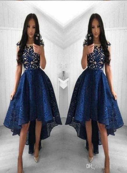 2019 new navy blue cocktail dresses a line crew neck lace high low prom dress short party arabic evening gowns vestidos1426314, Black
2019 new navy blue cocktail dresses a line crew neck lace high low prom dress short party arabic evening gowns vestidos1426314, Black