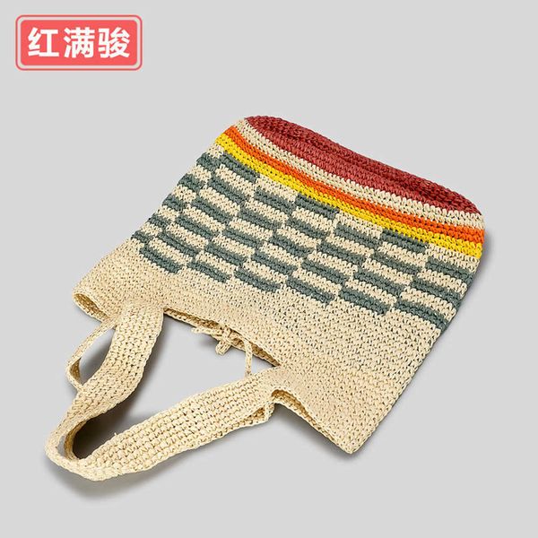 2023 new rural style paper woven handbag women's colorful crochet straw woven bag high capacity beach vacation shoulder bag 230406
2023 new rural style paper woven handbag women's colorful crochet straw woven bag high capacity beach vacation shoulder bag 230406