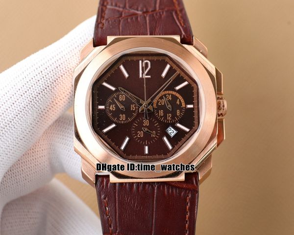 new octo finissimo 103468 41mm watch os quartz chronograph mens watch rose gold case gents fashion sport watches brown leather strap, Slivery;brown
new octo finissimo 103468 41mm watch os quartz chronograph mens watch rose gold case gents fashion sport watches brown leather strap, Slivery;brown