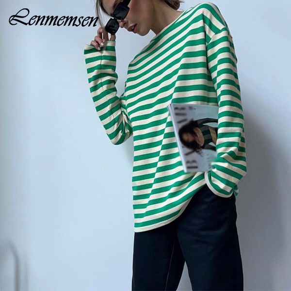 women's tshirt lenmemsen spring loose cotton classic stripe t women casual o neck basic long sleeve tee simple allmatch lady 230406, White
women's tshirt lenmemsen spring loose cotton classic stripe t women casual o neck basic long sleeve tee simple allmatch lady 230406, White