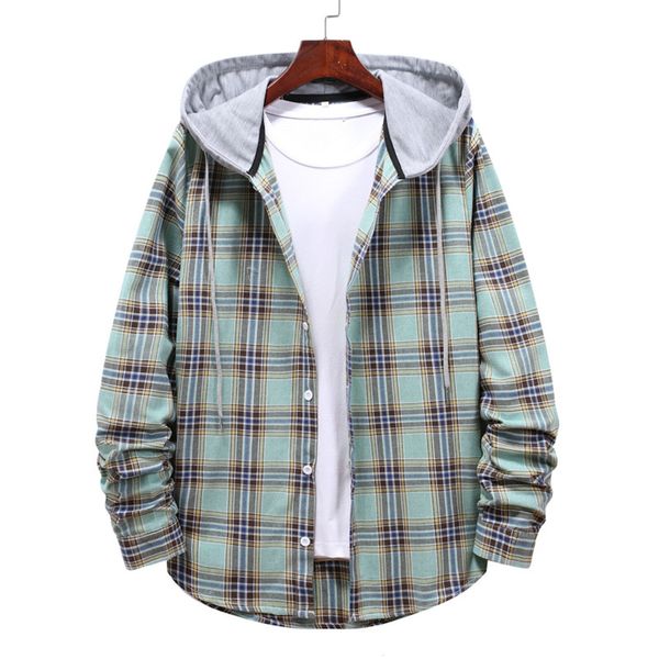 men's casual shirts men casual plaid shirt hooded shirts oversized casual shirt men's clothes european american style handsome hol, White;black
men's casual shirts men casual plaid shirt hooded shirts oversized casual shirt men's clothes european american style handsome hol, White;black