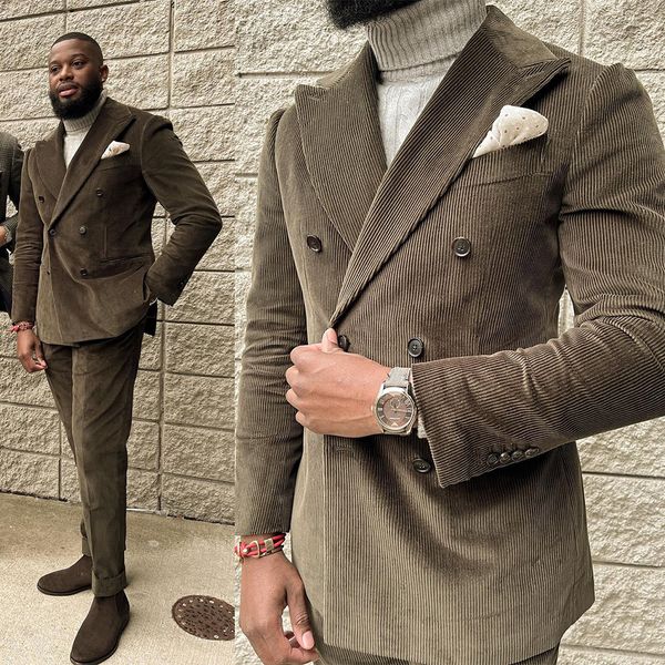 men's suits blazers two piece handsome brown corduroy set customized men's set double breasted lapel jacket business jacket 230406, White;black
men's suits blazers two piece handsome brown corduroy set customized men's set double breasted lapel jacket business jacket 230406, White;black
