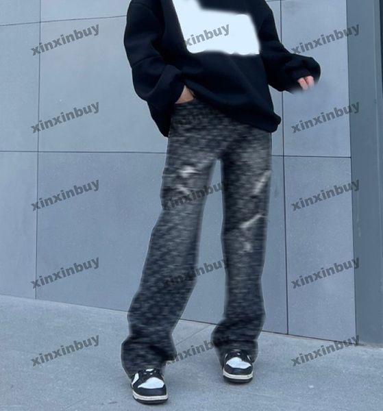 xinxinbuy men women designer pant pocket letter jacquard embroidery jeans denim spring summer casual pants black m-2xl, Black;brown
xinxinbuy men women designer pant pocket letter jacquard embroidery jeans denim spring summer casual pants black m-2xl, Black;brown