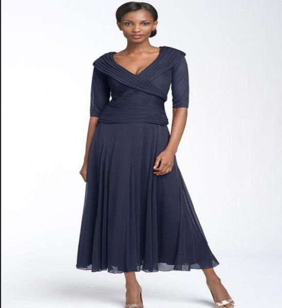 navy blue mother of the bride dress elegant v neck pleated bodice half sleeves chiffon tea length formal evening mother dres2107095, Black;red
navy blue mother of the bride dress elegant v neck pleated bodice half sleeves chiffon tea length formal evening mother dres2107095, Black;red
