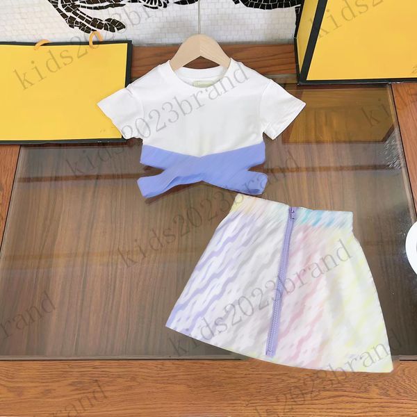luxury girls dresses sets cross elastic waist skirt two-piece set designer pink color t shirts 2023 high end girls t-shirt short sleeves cot, White
luxury girls dresses sets cross elastic waist skirt two-piece set designer pink color t shirts 2023 high end girls t-shirt short sleeves cot, White