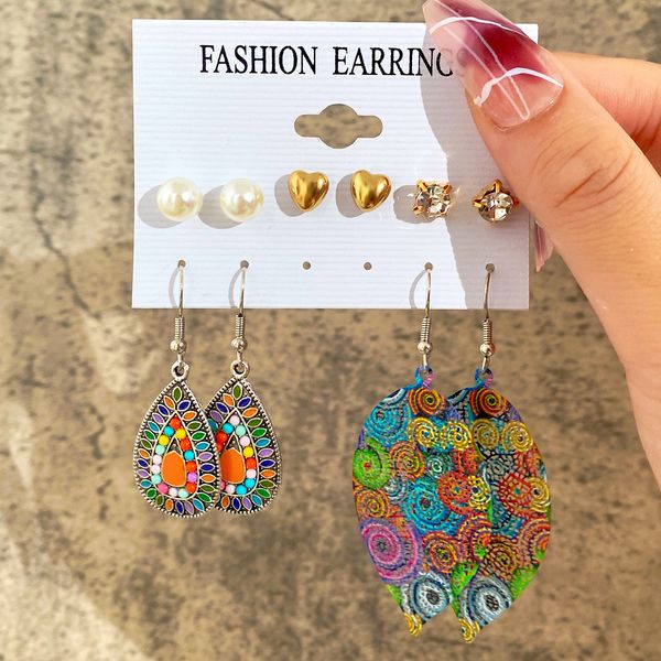 chandelier dangles earrings wholesale vintage leaf earrings earrings drop bohemian ethnic wind drop earrings set 5 piece set, Silver
chandelier dangles earrings wholesale vintage leaf earrings earrings drop bohemian ethnic wind drop earrings set 5 piece set, Silver