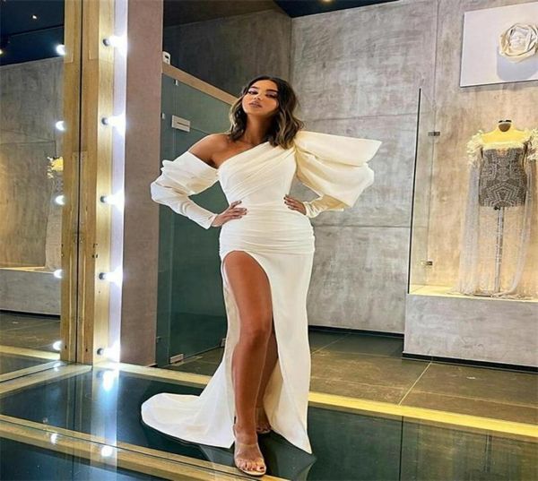 white highsplit mermaid formal party dresses oneshoulder poet long sleeve ruched satin evening dress sweep train party gown1546234, Black;red
white highsplit mermaid formal party dresses oneshoulder poet long sleeve ruched satin evening dress sweep train party gown1546234, Black;red