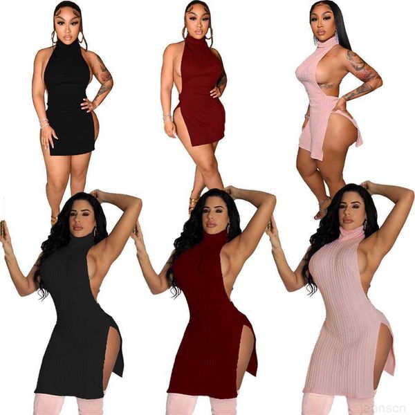 womens spring and summer dress new women's high neck open back split knit dresses for clothing ladies, Black;gray
womens spring and summer dress new women's high neck open back split knit dresses for clothing ladies, Black;gray
