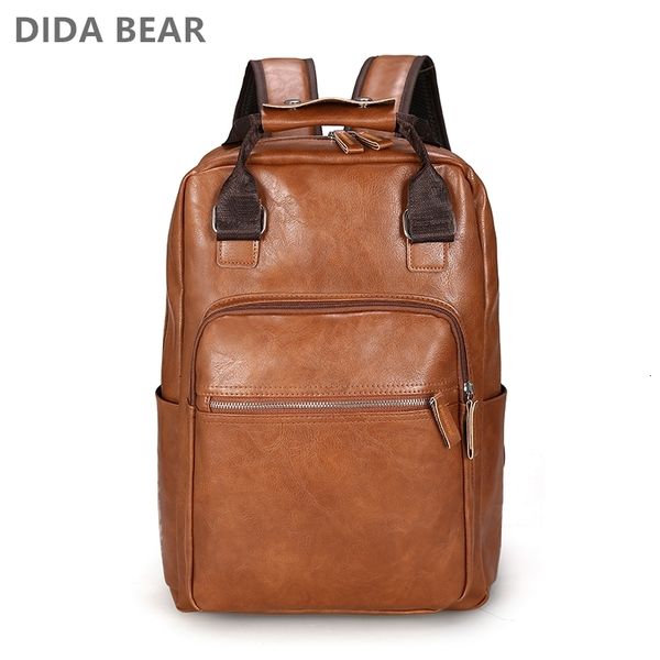 school bags mens backpack pu leather large backpack lapbackpack mens mochilas leisure school bag brown black 230406
school bags mens backpack pu leather large backpack lapbackpack mens mochilas leisure school bag brown black 230406