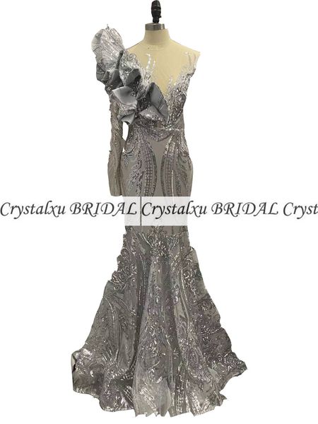 2023 sparkling evening dresses silver sequins mermaid prom dress one shoulder ruffles party gowns long sleeve shiny lace robe de soiree vest, Black;red
2023 sparkling evening dresses silver sequins mermaid prom dress one shoulder ruffles party gowns long sleeve shiny lace robe de soiree vest, Black;red
