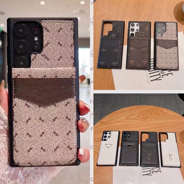 Image of Beautiful Phone Cases for Samsung Galaxy S20 S21 S22 S23 S24 S25 S26 Plus Ultra Designer Card Slot Purse with Logo Box Mix Order Drop Shippings Support Man Woman LB