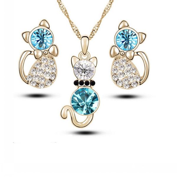 5 sets cartoon obedient cat style pendant necklace ear studs inlaid rhinestone crystal twinkle decorate adjeustable length american style el, Silver
5 sets cartoon obedient cat style pendant necklace ear studs inlaid rhinestone crystal twinkle decorate adjeustable length american style el, Silver