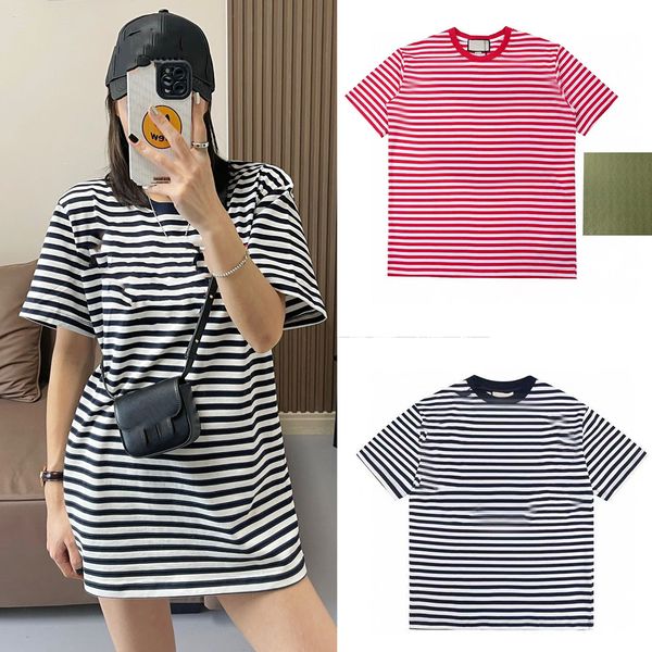 2023 designer summer new women's t-shirt european and american tide brand short sleeve pure cotton t-shirts striped letter print loose, White
2023 designer summer new women's t-shirt european and american tide brand short sleeve pure cotton t-shirts striped letter print loose, White