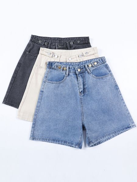 women's shorts ailegogo summer women's button wig leg jeans casual women's high waist loose fit blue denim shorts 230406, White;black
women's shorts ailegogo summer women's button wig leg jeans casual women's high waist loose fit blue denim shorts 230406, White;black