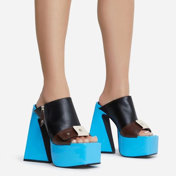 summer new women's thick sole high heel sandals fashion color-blocking platform zipper slip-on fashion show sandals, Black
summer new women's thick sole high heel sandals fashion color-blocking platform zipper slip-on fashion show sandals, Black