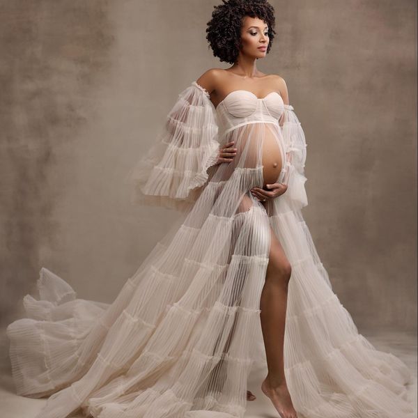 see thru pleat tulle maternity dress with removable sleeves sweetheart prom gown front split pshoot boudoir lingerie, Black
see thru pleat tulle maternity dress with removable sleeves sweetheart prom gown front split pshoot boudoir lingerie, Black