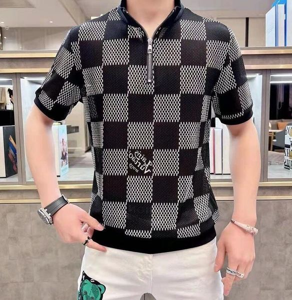 designer t shirt summer short sleeve black white plaid print casual men tshirt tee mens clothes, White;black
designer t shirt summer short sleeve black white plaid print casual men tshirt tee mens clothes, White;black