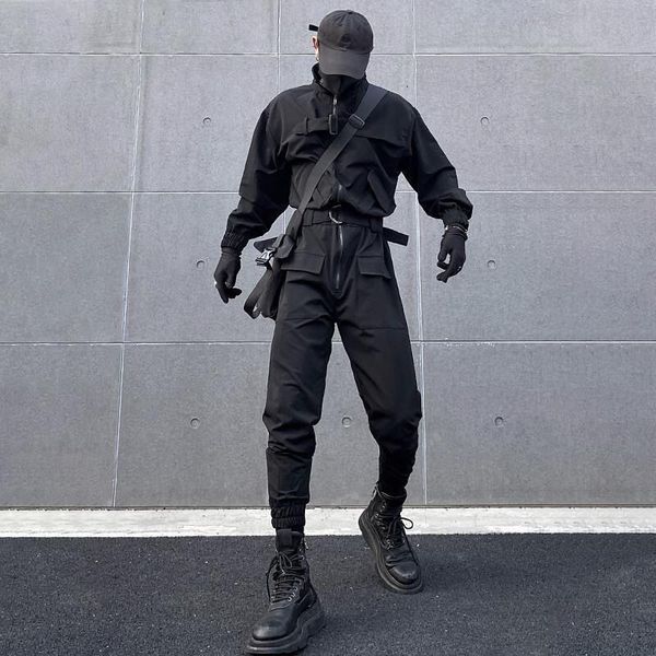 men's tracksuits houzhou techwear overalls black cargo pants men dark wear trousers male tactical clothing sets streetwear 230406, Gray
men's tracksuits houzhou techwear overalls black cargo pants men dark wear trousers male tactical clothing sets streetwear 230406, Gray