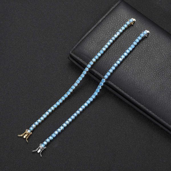 fine jewelry new arrival special aqua blue 4mm tennis chain in white or yellow gold plated, Silver
fine jewelry new arrival special aqua blue 4mm tennis chain in white or yellow gold plated, Silver