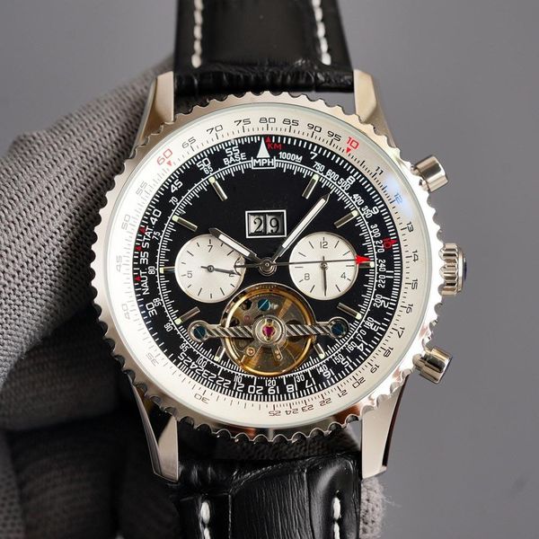 watch multifunctional quartz movement watches 43mm business wristwatch montre de luxe, Slivery;brown
watch multifunctional quartz movement watches 43mm business wristwatch montre de luxe, Slivery;brown