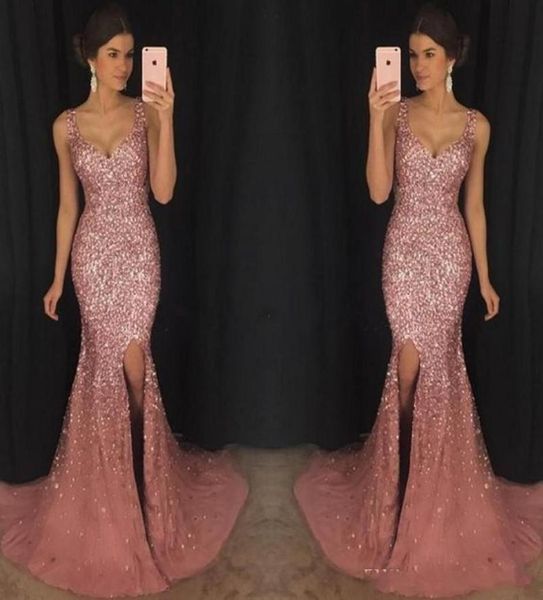 2020 rose pink bling v neck mermaid evening dresses luxury crystal beaded pageant dress major beading split sweep train formal pro4941448, Black;red
2020 rose pink bling v neck mermaid evening dresses luxury crystal beaded pageant dress major beading split sweep train formal pro4941448, Black;red