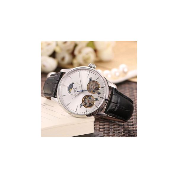 42mm mens automatic watch mechanical sapphire moon phase black blue leather luminous rose gold 2 tourbillions 010, Slivery;brown
42mm mens automatic watch mechanical sapphire moon phase black blue leather luminous rose gold 2 tourbillions 010, Slivery;brown