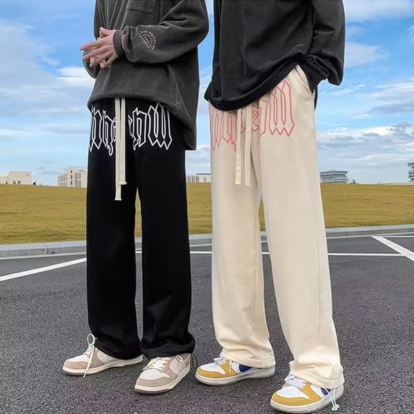 men's pants american style letter print straight for men high street loose trousers casual joggers hip hop drawstring sweatpants 230406, Black
men's pants american style letter print straight for men high street loose trousers casual joggers hip hop drawstring sweatpants 230406, Black