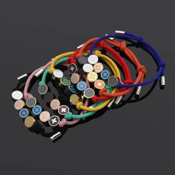brand fashion drawstring bracelet women's colorful four leaf flower circle charm bracelet designer jewelry, Golden;silver
brand fashion drawstring bracelet women's colorful four leaf flower circle charm bracelet designer jewelry, Golden;silver
