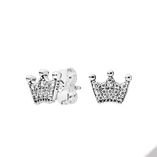 sparkling crown stud earrings for pandora real sterling silver wedding designer earring jewelry for women girlfriend gift cz diamond earring, Golden;silver
sparkling crown stud earrings for pandora real sterling silver wedding designer earring jewelry for women girlfriend gift cz diamond earring, Golden;silver
