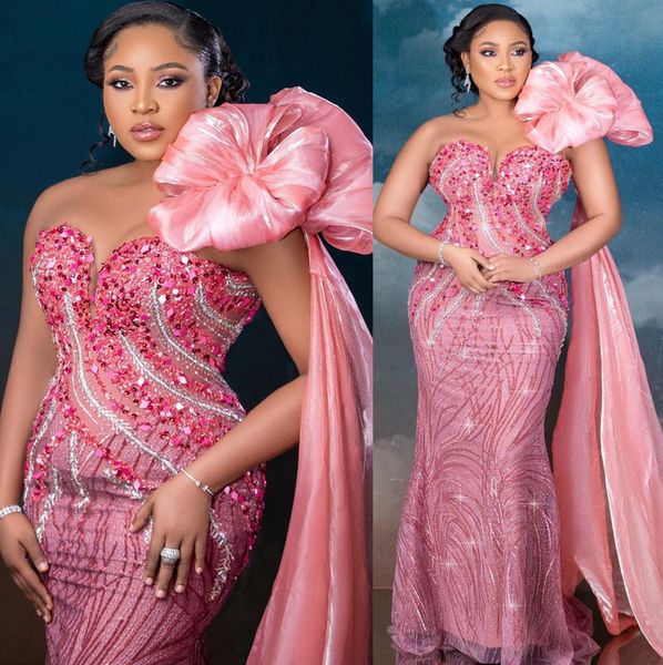 2023 arabic aso ebi pink mermaid prom dress beaded crystals sparkly evening formal party second reception birthday engagement gowns dresses, Black
2023 arabic aso ebi pink mermaid prom dress beaded crystals sparkly evening formal party second reception birthday engagement gowns dresses, Black