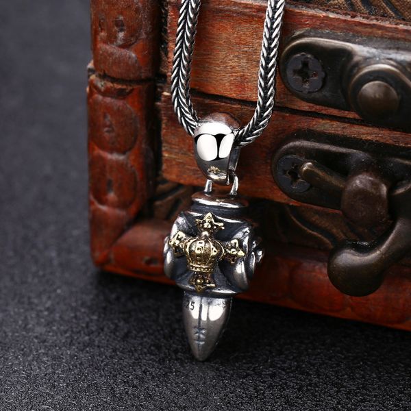 crown rose bullet pendant necklaces 925 sterling silver necklace vintage fashion timeless mens vintage gothic punk fine jewelry accessories
crown rose bullet pendant necklaces 925 sterling silver necklace vintage fashion timeless mens vintage gothic punk fine jewelry accessories