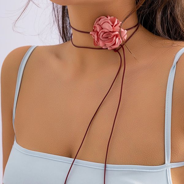 romantic big rose flower clavicle chain necklace women elegant adjustable rope choker jewelry y2k accessories, Golden;silver
romantic big rose flower clavicle chain necklace women elegant adjustable rope choker jewelry y2k accessories, Golden;silver