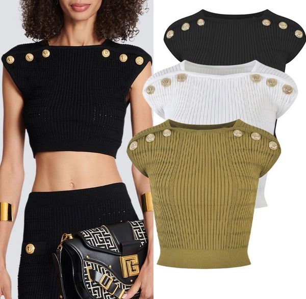 designer tank women's spring summer fashion u neck knitted metal buckle solid sleeveless vest t-shirt women, White
designer tank women's spring summer fashion u neck knitted metal buckle solid sleeveless vest t-shirt women, White